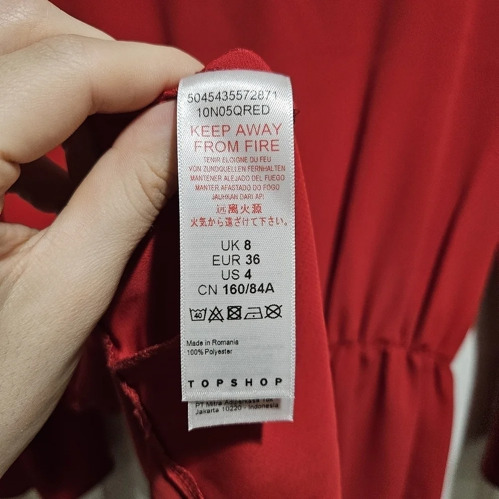Topshop Tiffany Knot Minidress in Rust Size 4 - Picture 8 of 11